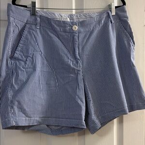 crown & ivy Blue and White Pinstripe Women's Shorts